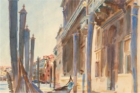 Obraz - John Singer Sargent, Gondola Moorings on the Grand Canal, reprodukcia (90x60 cm)