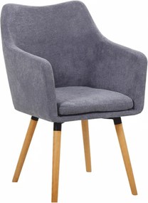 Jedálenské kreslo, sivá látka/buk, DABIR