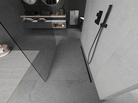 Mexen Kioto, sprchová zástena Walk-In 105 x 200 cm, 8mm číre sklo, čierny profil, 800-105-002-70-00