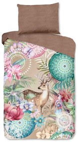 Hnedé flanelové obliečky na jednolôžko 140x200 cm - HIP