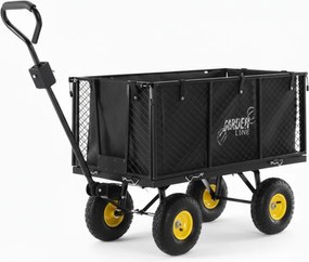 GARDEN LINE Sklápací záhradný vozík Gardenline WOZ0115B – čierny s plachtou (XL, 200 l, 300 kg)