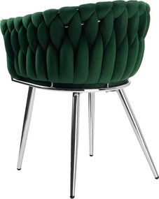 Jedálenská stolička COFTON VELVET tmavozelená