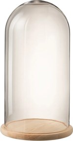 Prírodný drevený podnos so skleneným poklopom Bell Jar - Ø 33*60 cm
