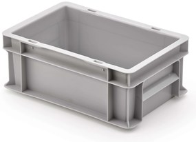 Balenie plastových euro prepraviek UNISTA s uzavretými úchytmi