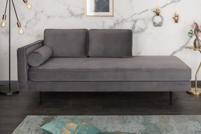 Dizajnová leňoška Evie 196 cm sivý zamat