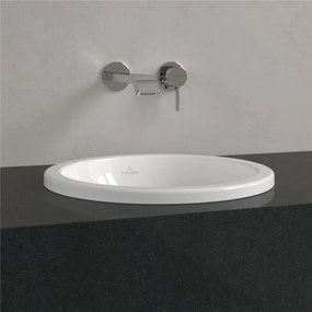 VILLEROY &amp; BOCH Loop &amp; Friends okrúhle zápustné umývadlo bez otvoru, s prepadom, priemer 390 mm, biela alpská, s povrchom CeramicPlus, 614039R1