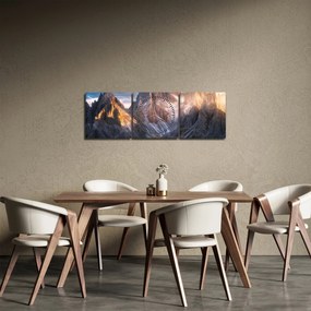 Obraz - Horská panoráma (s hodinami) (90x30 cm)