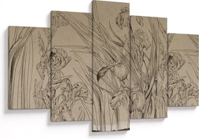 Obraz - Obrysy rastlín (150x105 cm)