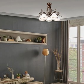 Prisadený luster RETRO 5xE27/60W/230V bronz patina