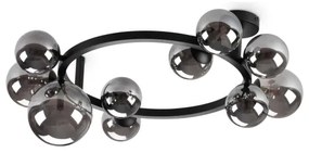 Ideal Lux - LED Prisadený luster PERLAGE 10xG9/3W/230V pr. 70 cm čierna/dymová