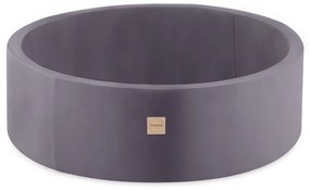 Suchý bazén pre deti zamatový 90 x 30 + 200 loptičiek - šedý