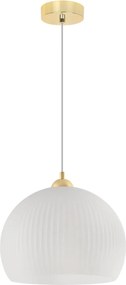 Závesné svietidlo Riffle 5, 1x biele sklenené tienidlo, g