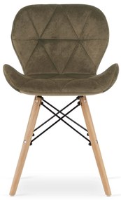 Set 4 zamatových kresiel LAGO - hnedé