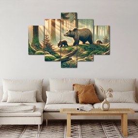 Obraz - Medvede v lese (150x105 cm)