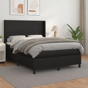 Boxspring posteľ s matracom čierny 140x190 cm umelá koža 3132375