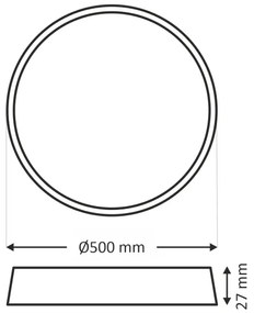 LED stropné svietidlo LED/40W/230V 3000/4000/6500K pr. 50 cm čierne