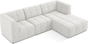 Biela rohová pohovka z textílie buklé (pravý roh/s leňoškou) Aloha – Makamii