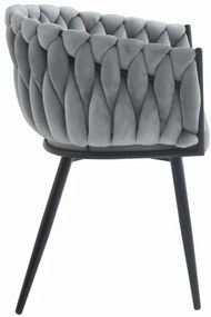 Set dvoch jedálenských stoličiek ORION zamatové svetlosivé (2ks)