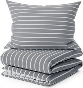 Povlečení z Renforcé bavlny CAPRIVI šedé knoflík Rozmer obliečky: 70 x 90 cm | 140 x 220 cm