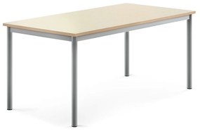 Stôl BORÅS, 1400x700x600 mm, laminát - breza, strieborná