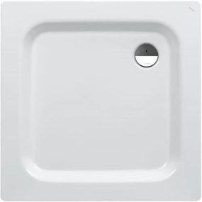 LAUFEN Platina štvorcová sprchová vanička zo smaltovanej ocele, odtok v rohu, 1000 x 1000 x 65 mm, biela, H2150140000401