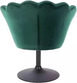 LuxuryForm DESIGN Kreslo FREY VELUR na čiernom tanieri - zelené