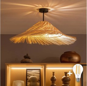 Brilagi - LED prisadený luster CERIA BOHO 1xE27/60W/230V pr. 70 cm čierna/béžová