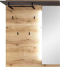 XXXLutz VEŠIAKOVÝ PANEL, grafitová, farba duba, 120/149/30 cm Xora - Vešiakové steny - 002737049208