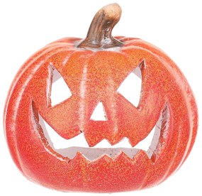 Svietnik Tekvička s tvárou malá oranžová, keramika, pr. 10 cm, pr. 10 cm