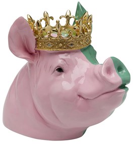 Crowned Pig dekorácia viacfarebná