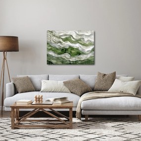 Obraz - Zelenobiele vlnky (70x50 cm)