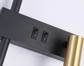 Toolight Toolight, LED nástenné svietidlo 8W 4000K APP1439-W, čierna-zlatá, OSW-02440