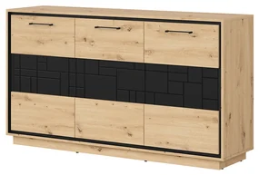 Skrinka BRW Pont KOM3D (dub artisan + čierna matná). Akcia -17%. Vlastná spoľahlivá doprava až k Vám domov. 1063041