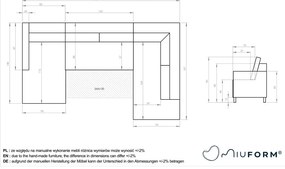Oranžovohnedá menčestrová rozkladacia rohová pohovka (pravý roh) Lofty Lilly – Miuform
