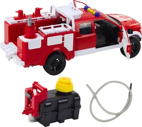 LEAN Toys Hasičské auto s vodou, svetlami a zvukmi, bielo-červené, v mierke 1:12