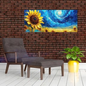 Obraz - Maľba slnečníc (120x50 cm)