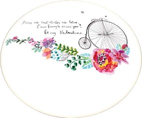 Kúpeľňová predložka Monowheel 140 cm biela s motívom