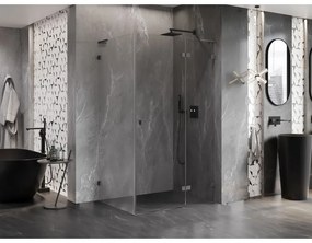 Mexen Lunar L, 1-krídlový sprchový kút, pravý, 85 x 70 cm, 8mm číre sklo, grafitový profil, 834L-085-070-66-00-P