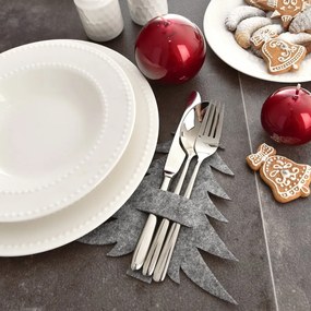 Orion Vrecko na príbory Stromček sivá, 18 x 18 cm, súprava 2 ks