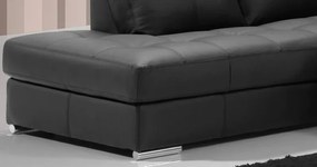 Kožená sedacia súprava s rozkladom na každodenné spanie ALEXIE – rohová, ľavá, čierna (nero 308)