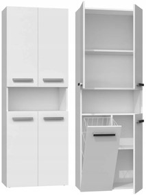 Kúpeľňová skrinka s košom Houseland Nelly matná biela