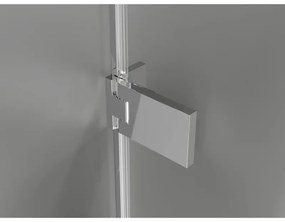 Mexen Lunar-F L, 1-krídlový sprchový kút so skladacími dverami, ľavý, 100 x 80 cm, 8mm číre sklo, chrómový profil, 836L-100-080-01-00-L