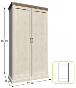 Tempo Kondela Skriňa, sosna nordická/dub divoký, ROYAL S2D