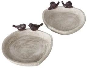 Napájadlo pre vtáky Snails, 6x21 cm, polyresin, béžová