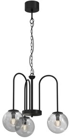 Luster na reťazi CAMBRIDGE 3xE14/60W/230V čierna