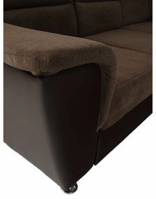 Tempo Kondela Sedacia súprava, ekokoža hnedá/látka hnedá, SANTIAGO U VEĽKÝ