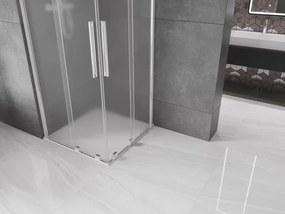 Mexen Velar Duo, sprchový kút s posuvnými dverami 100 x 100 cm, 8mm sklo námraza, chrómová, 871-100-100-32-01