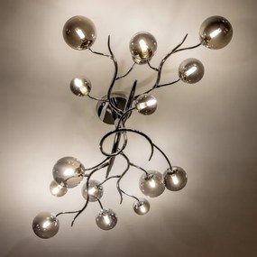 Brilagi - LED Prisadený luster MISTEL 15xG9/3W/230V lesklý chróm/dymová