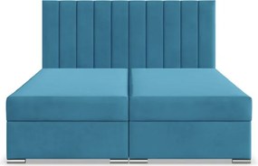 Manželská posteľ AGEN Velvet 140×200 cm modrá