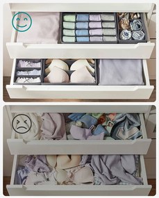 Organizér na spodnú bielizeň Lea, sada 8ks, sivá